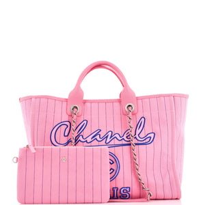 Deauville Tote Pinstripe Cotton Medium
