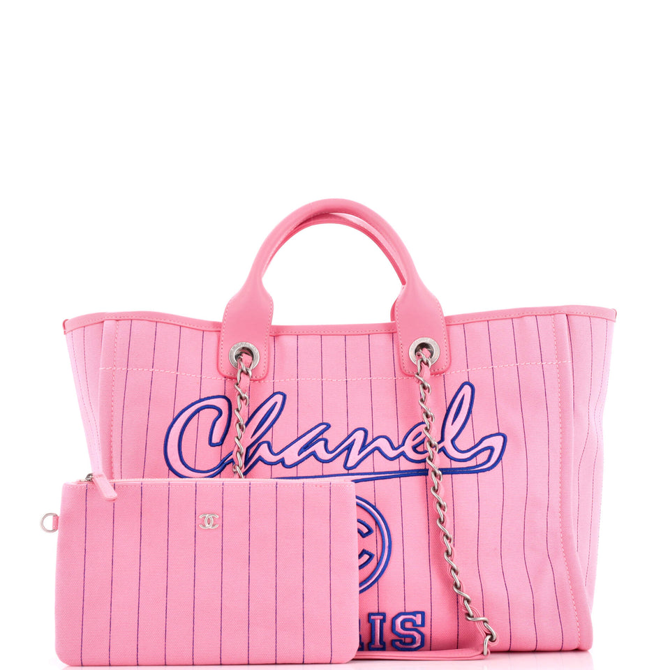 Deauville Tote Pinstripe Cotton Medium
