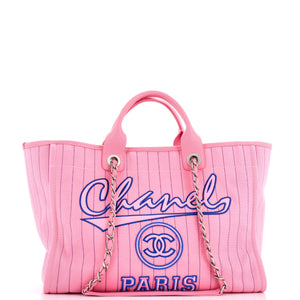 Deauville Tote Pinstripe Cotton Medium