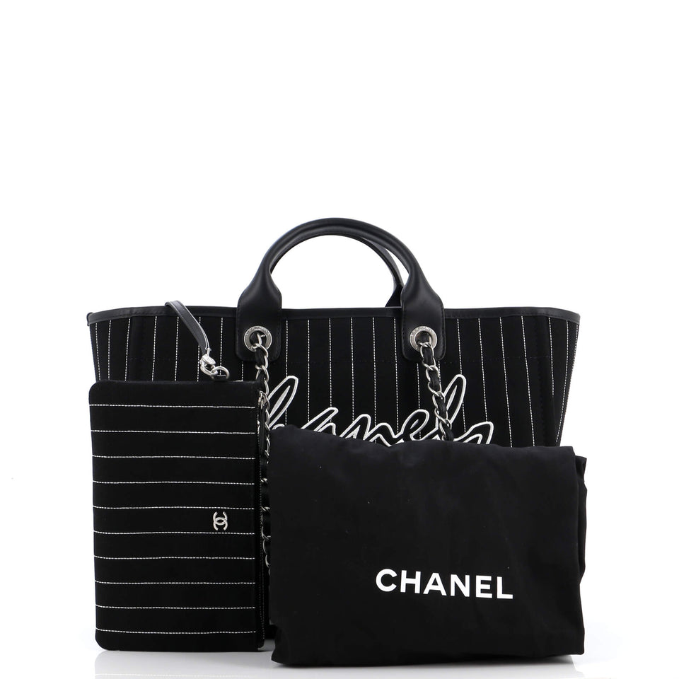 Deauville Tote Pinstripe Cotton Medium
