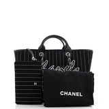 Deauville Tote Pinstripe Cotton Medium