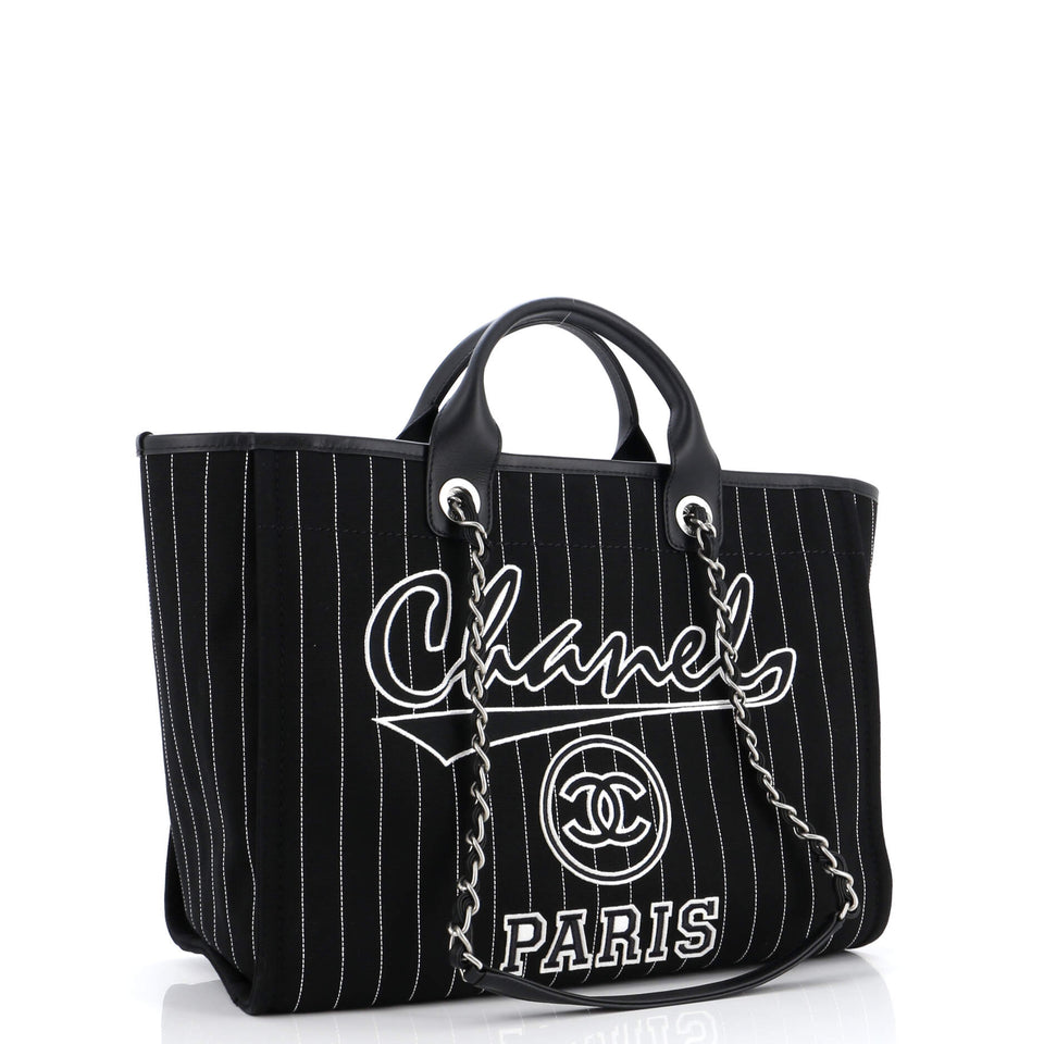 Deauville Tote Pinstripe Cotton Medium