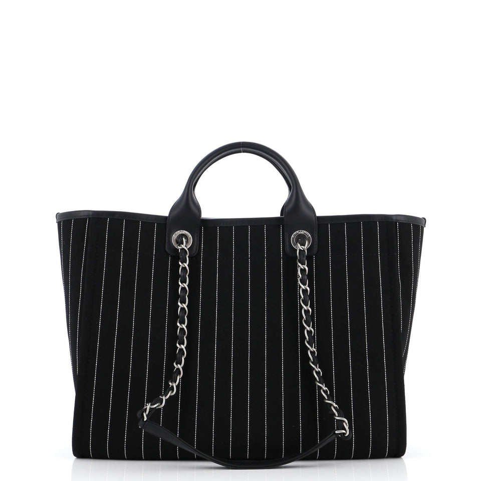 Deauville Tote Pinstripe Cotton Medium