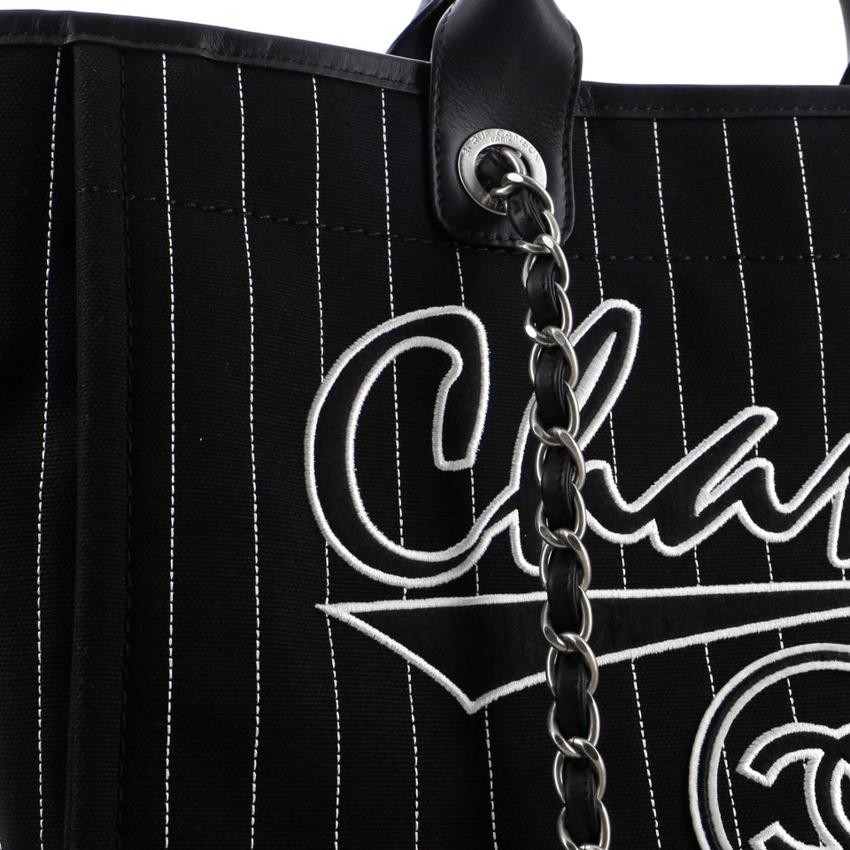 Deauville Tote Pinstripe Cotton Medium