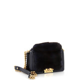 Top Handle Boy Flap Bag Fur Small