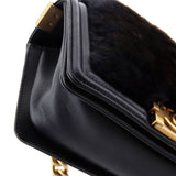 Top Handle Boy Flap Bag Fur Small
