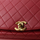 La Parisienne Chain Top Handle Flap Bag Quilted Lambskin Medium