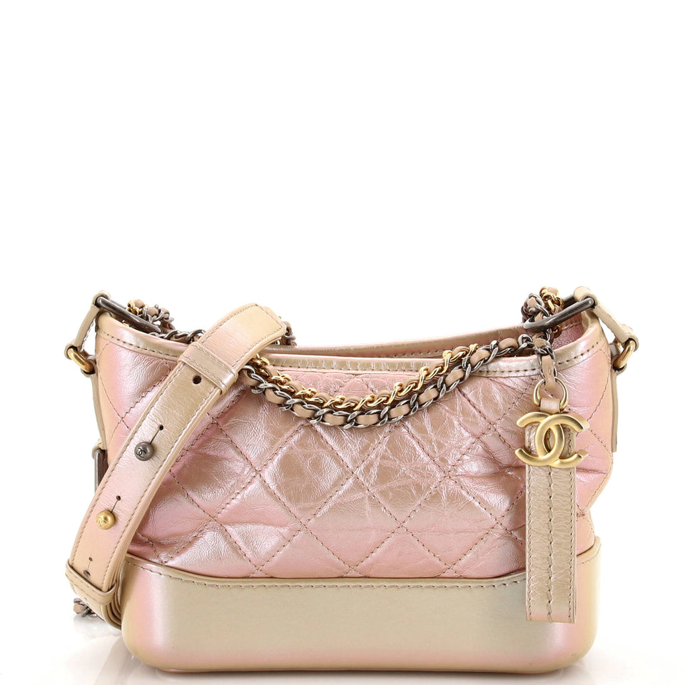 Gabrielle Hobo Quilted Iridescent Aged Calfskin Small