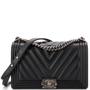 Boy Flap Bag Chevron Calfskin New Medium