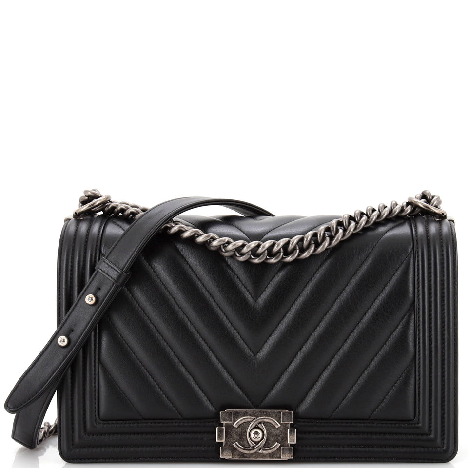 Boy Flap Bag Chevron Calfskin New Medium