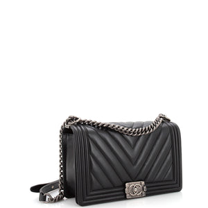 Boy Flap Bag Chevron Calfskin New Medium
