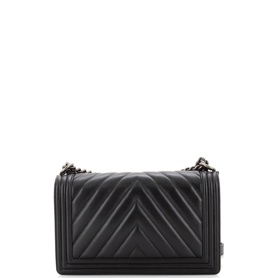Boy Flap Bag Chevron Calfskin New Medium