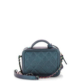 Filigree Vanity Case Quilted Iridescent Caviar Small