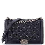 Boy Flap Bag Studded Quilted Distressed Calfskin New Medium