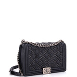 Boy Flap Bag Studded Quilted Distressed Calfskin New Medium