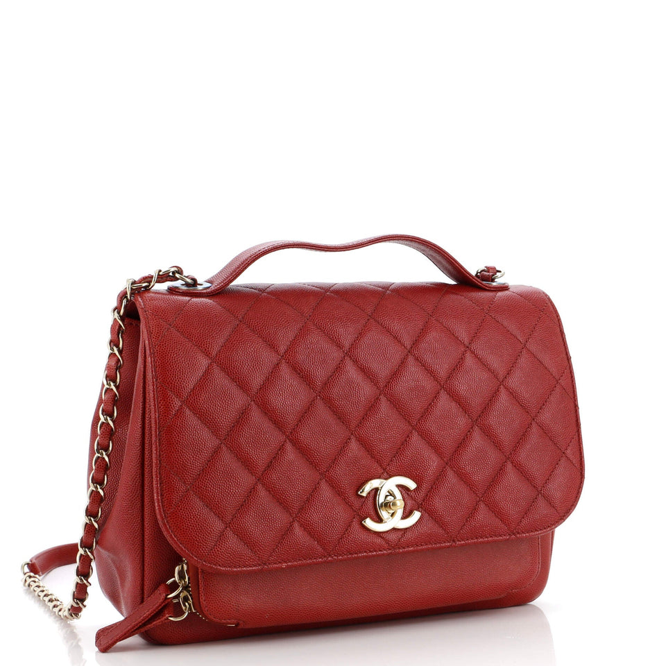 Business Affinity Flap Bag Quilted Caviar Large