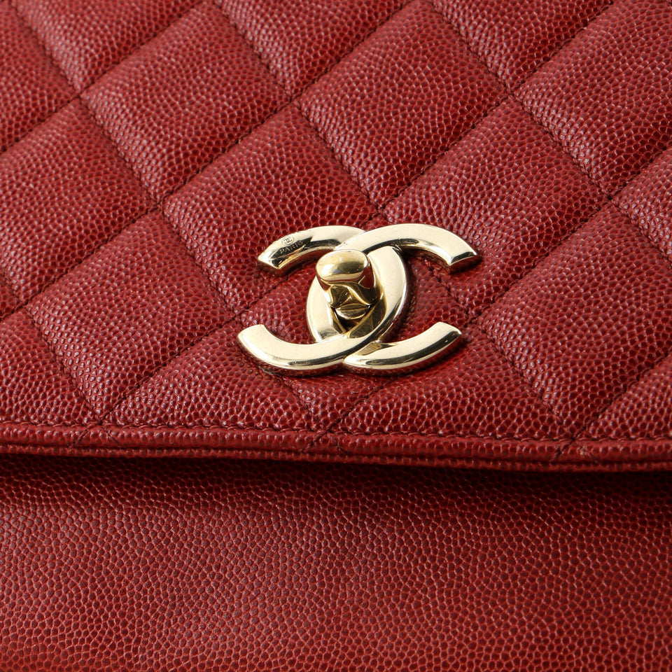 Business Affinity Flap Bag Quilted Caviar Large