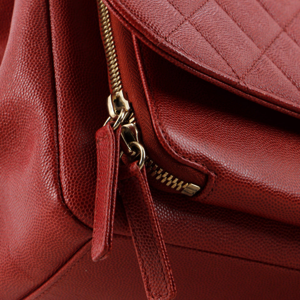 Business Affinity Flap Bag Quilted Caviar Large