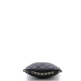 Chain Around Flat Phone Holder Crossbody Quilted Lambskin