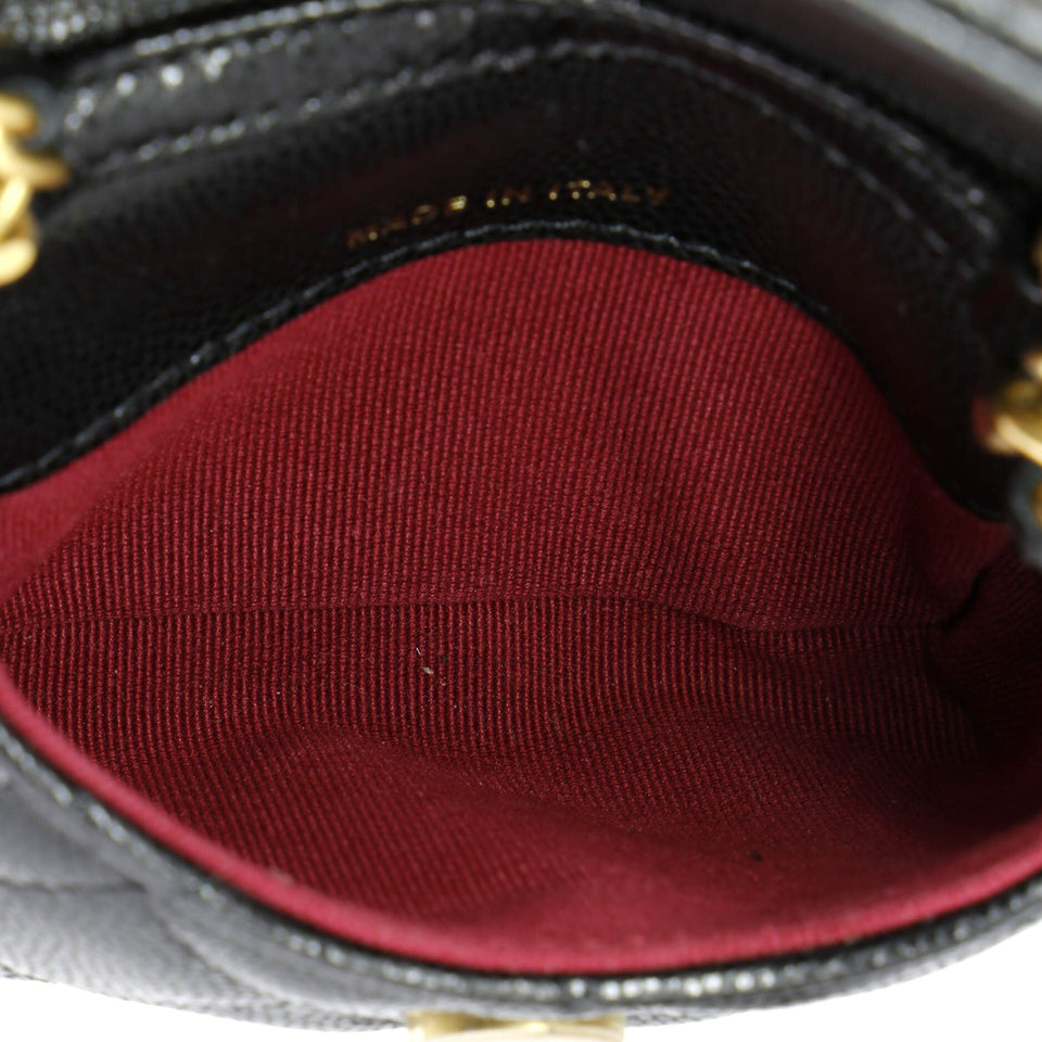 Twist Your Buttons Flap Belt Bag Quilted Caviar