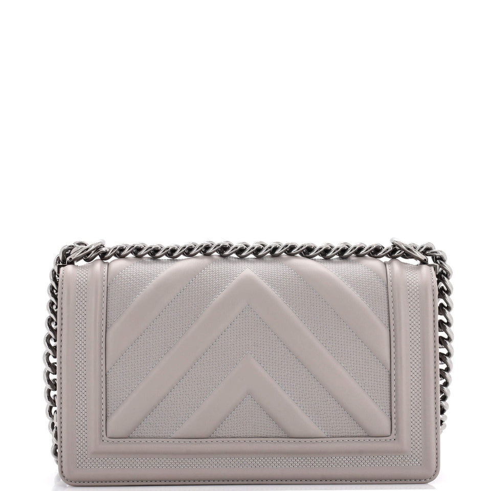 Boy Flap Bag Perforated Chevron Lambskin Old Medium