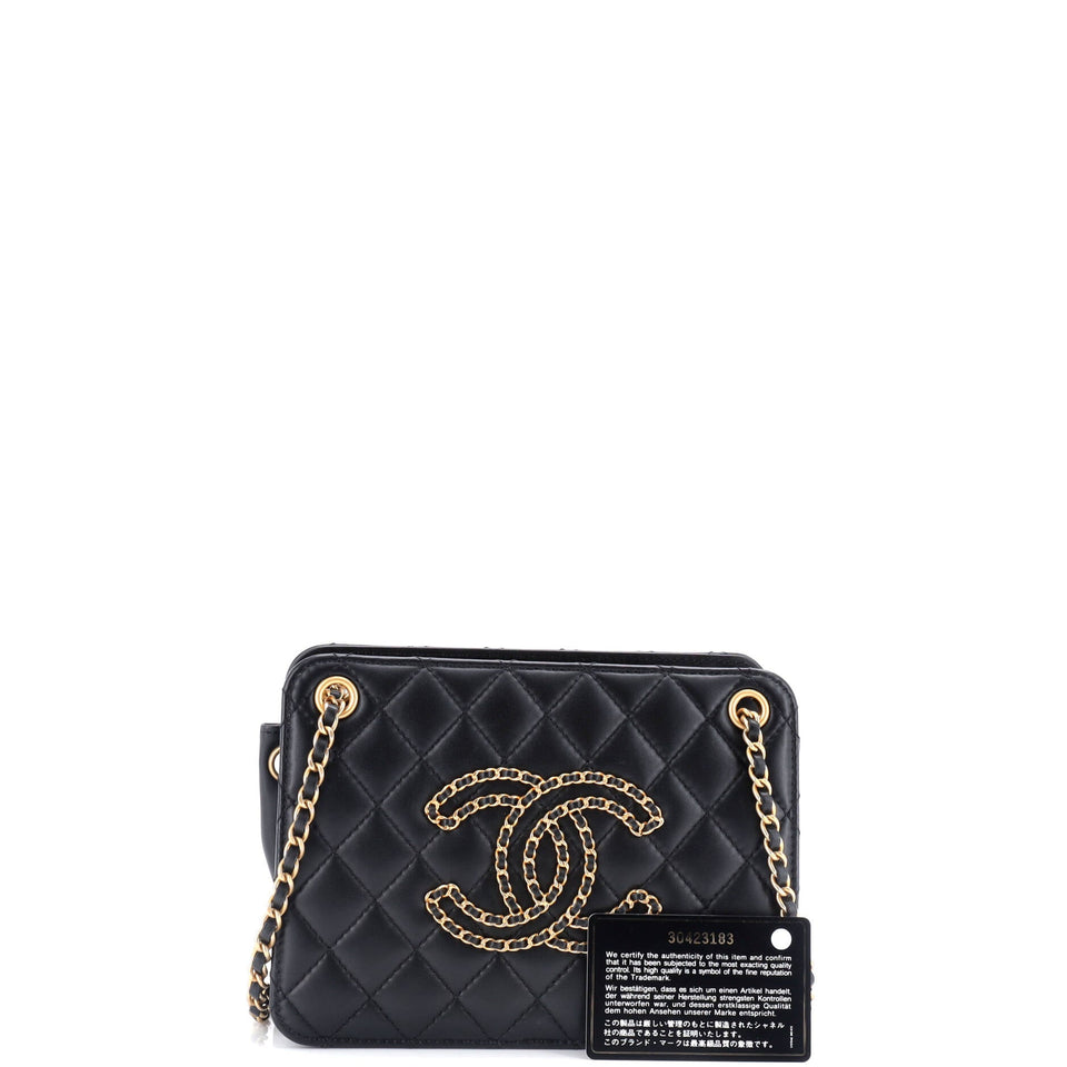 Once Upon a Time Chain CC Accordion Tote Quilted Calfskin Small