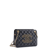 Once Upon a Time Chain CC Accordion Tote Quilted Calfskin Small