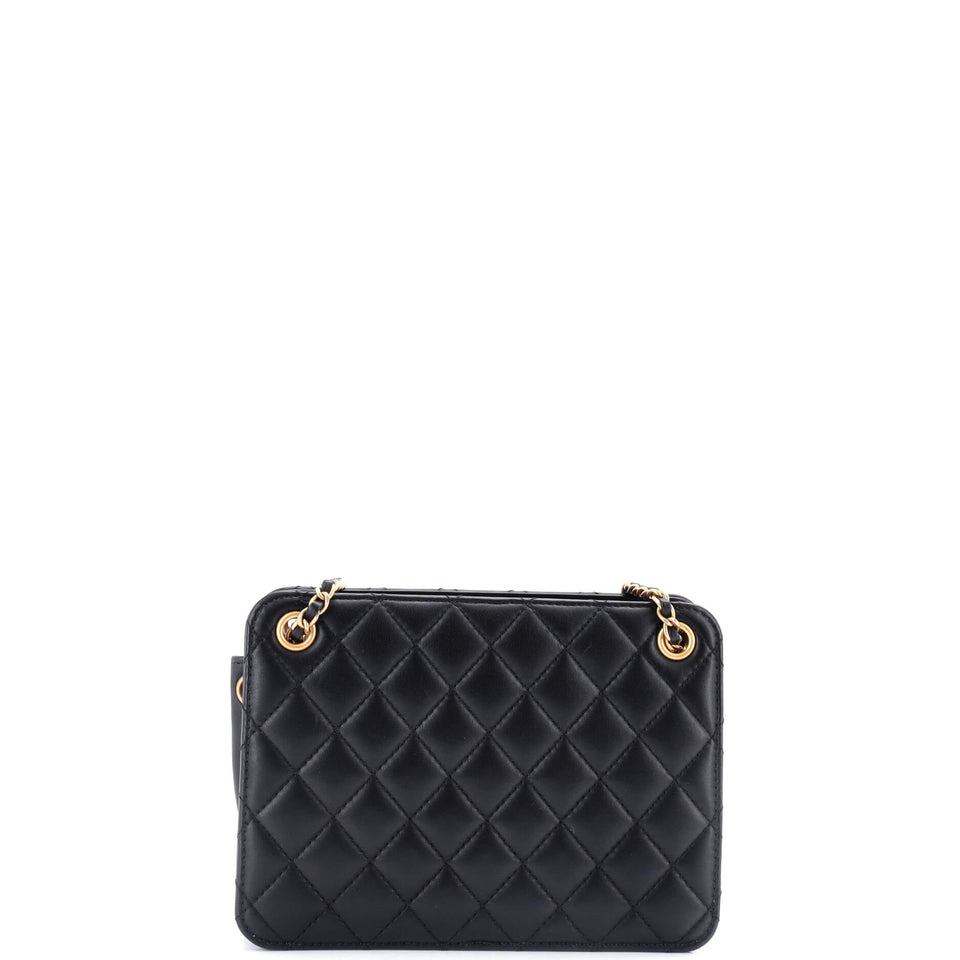 Once Upon a Time Chain CC Accordion Tote Quilted Calfskin Small
