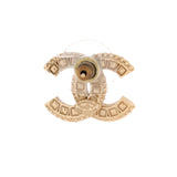 CC Stud Earrings Metal with Crystals