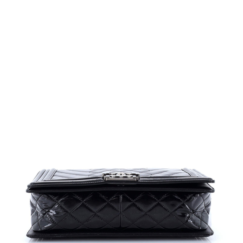 Boy Flap Bag Chevron Patent New Medium