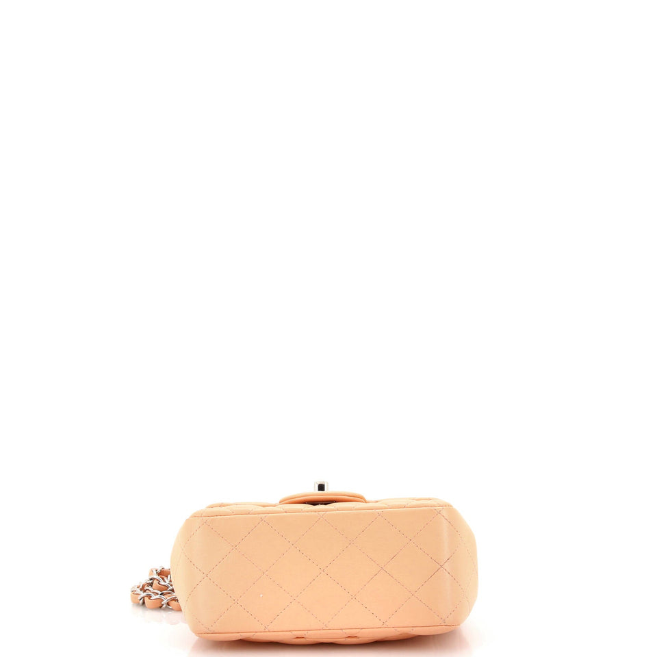 Square Classic Single Flap Bag Quilted Lambskin Mini