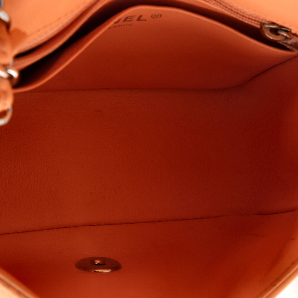 Square Classic Single Flap Bag Quilted Lambskin Mini