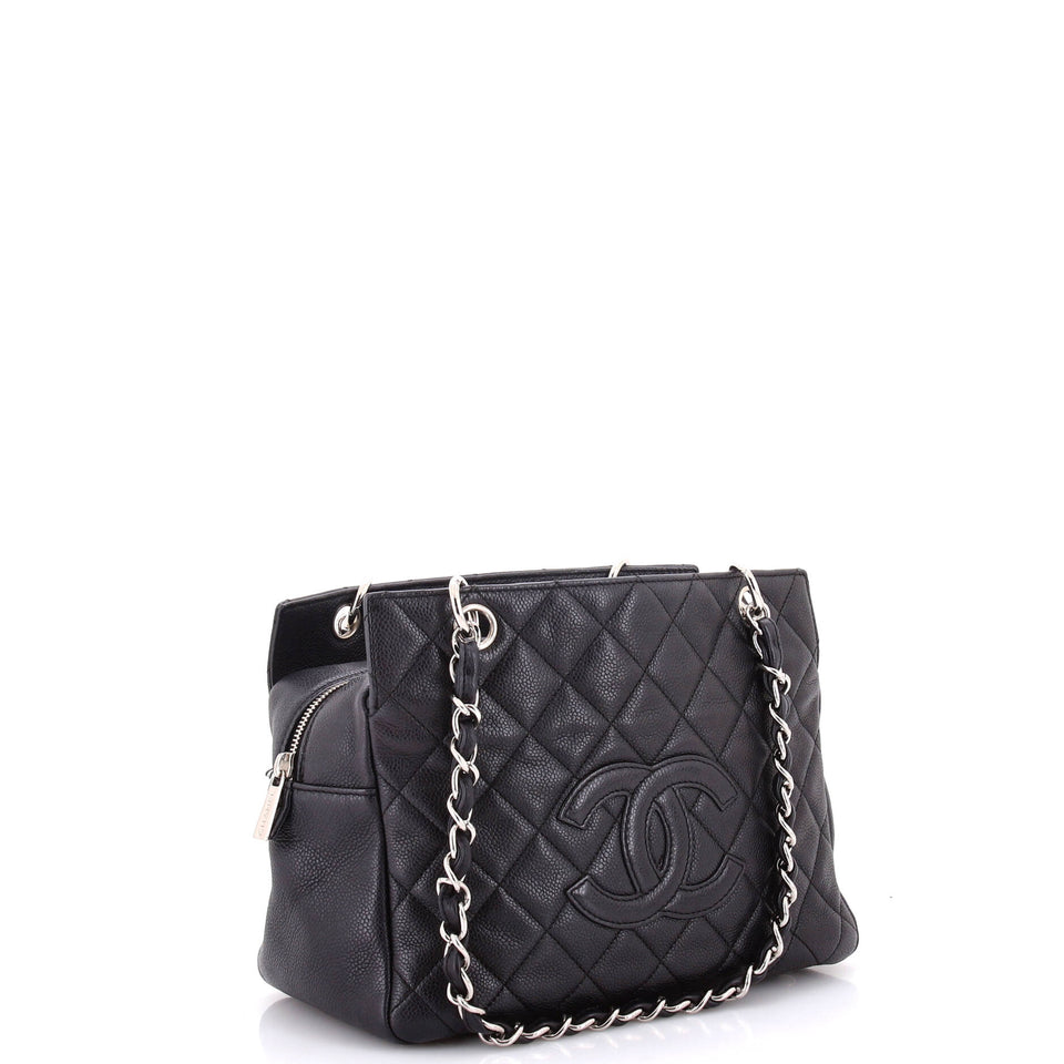 Petite Timeless Tote Quilted Caviar