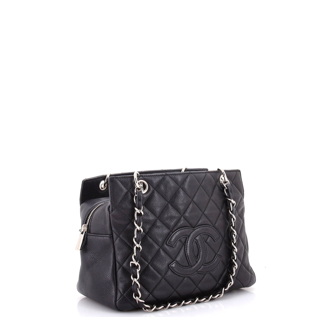 Petite Timeless Tote Quilted Caviar
