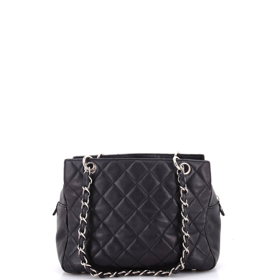 Petite Timeless Tote Quilted Caviar