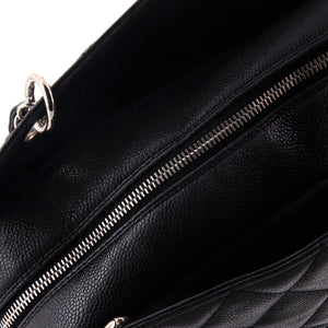 Petite Timeless Tote Quilted Caviar