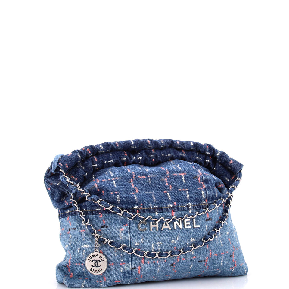 22 Chain Hobo Denim with Sequins Medium