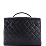 Vintage CC Briefcase Quilted Caviar Large