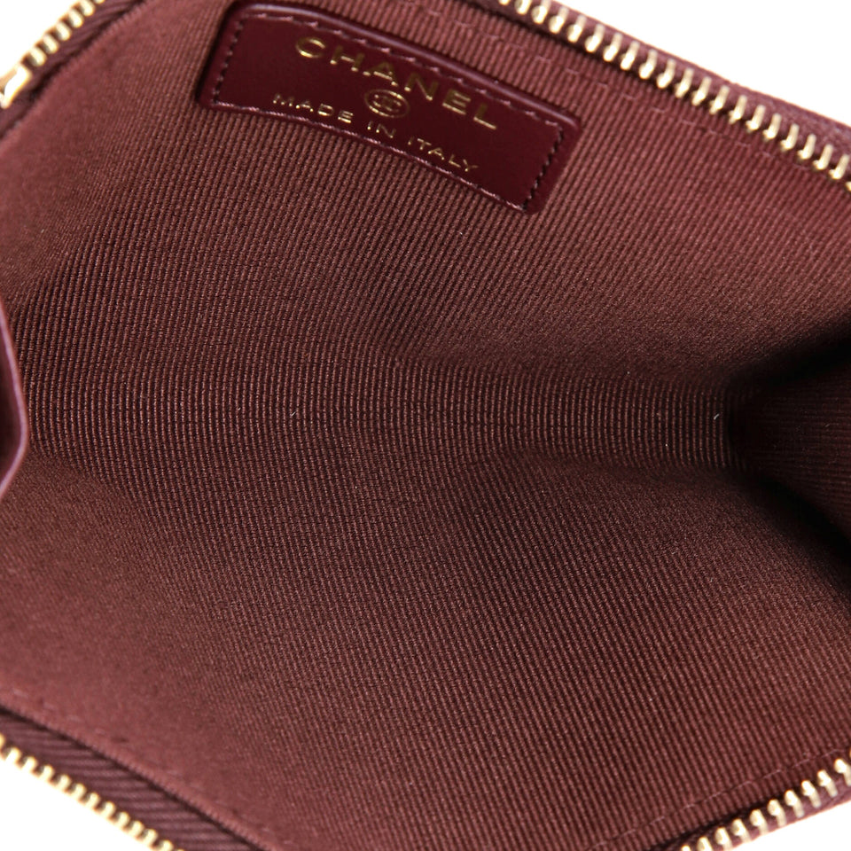 Zip Around Card Holder Quilted Caviar