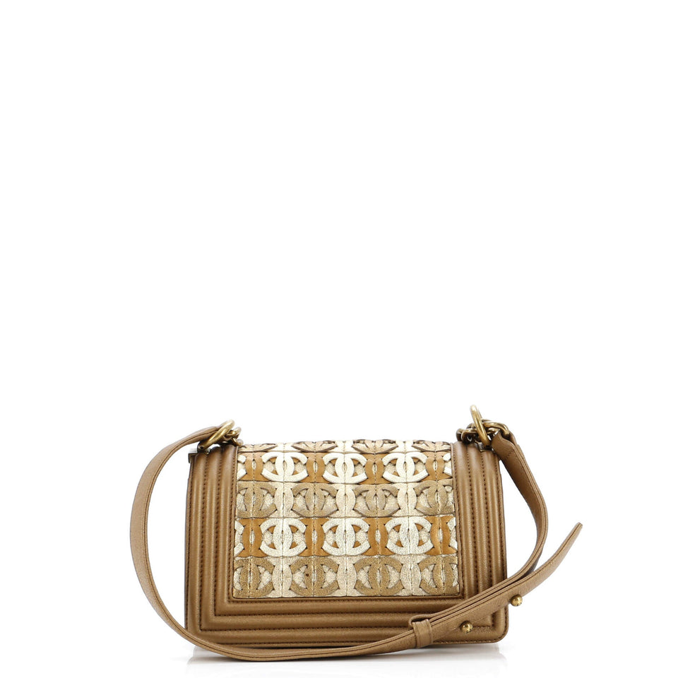 Boy Flap Bag Woven Leather Small
