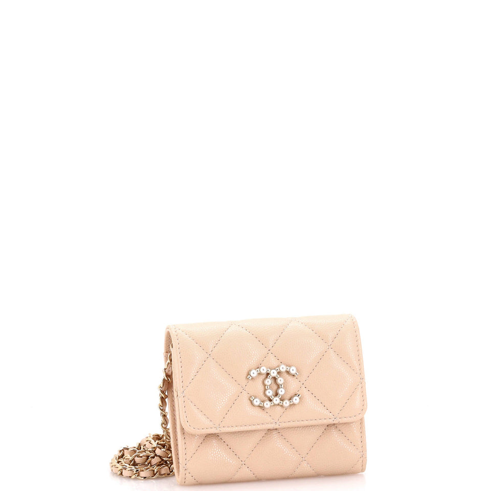 Coco Candy Card Holder on Chain Quilted Caviar