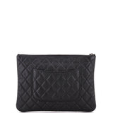 Woven Chain CC O Case Clutch Quilted Caviar Medium