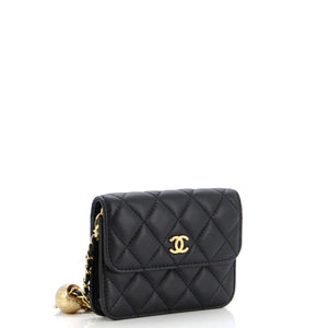 Pearl Crush Flap Clutch with Chain Quilted Lambskin Mini