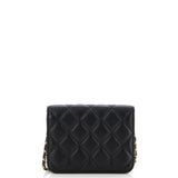 Pearl Crush Flap Clutch with Chain Quilted Lambskin Mini