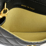 Pearl Crush Flap Clutch with Chain Quilted Lambskin Mini