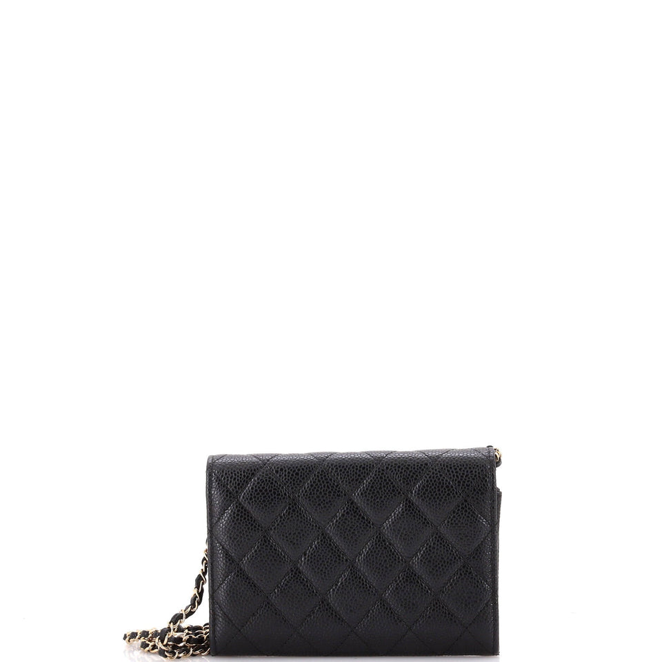 Classic Flap Wallet Crossbody Bag Quilted Caviar Mini