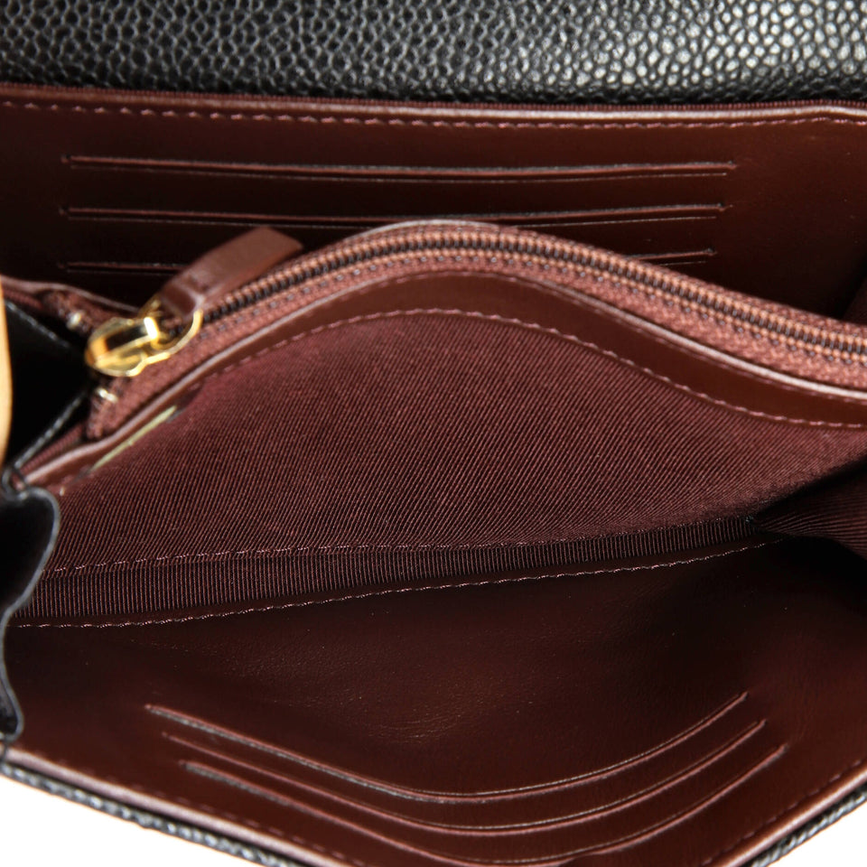 Classic Flap Wallet Crossbody Bag Quilted Caviar Mini