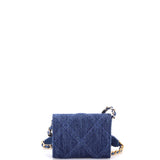 19 Flap Coin Purse With Chain Quilted Denim