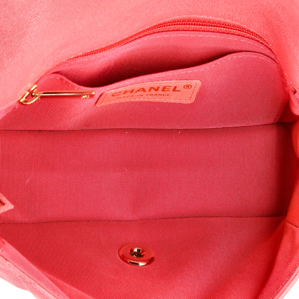 Buckle Strap CC Messenger Bag Quilted Caviar Small