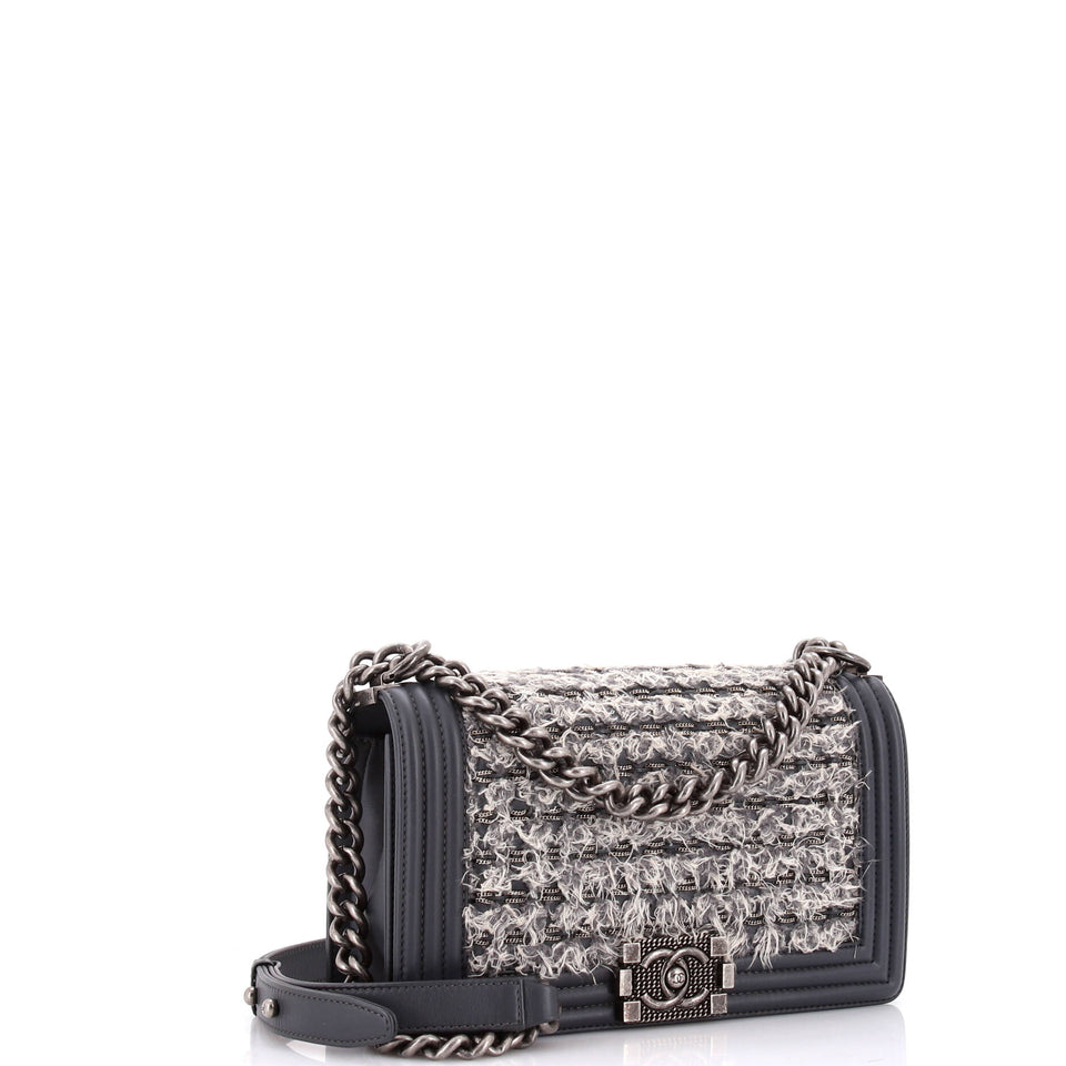 Boy Flap Bag Braided Tweed Old Medium